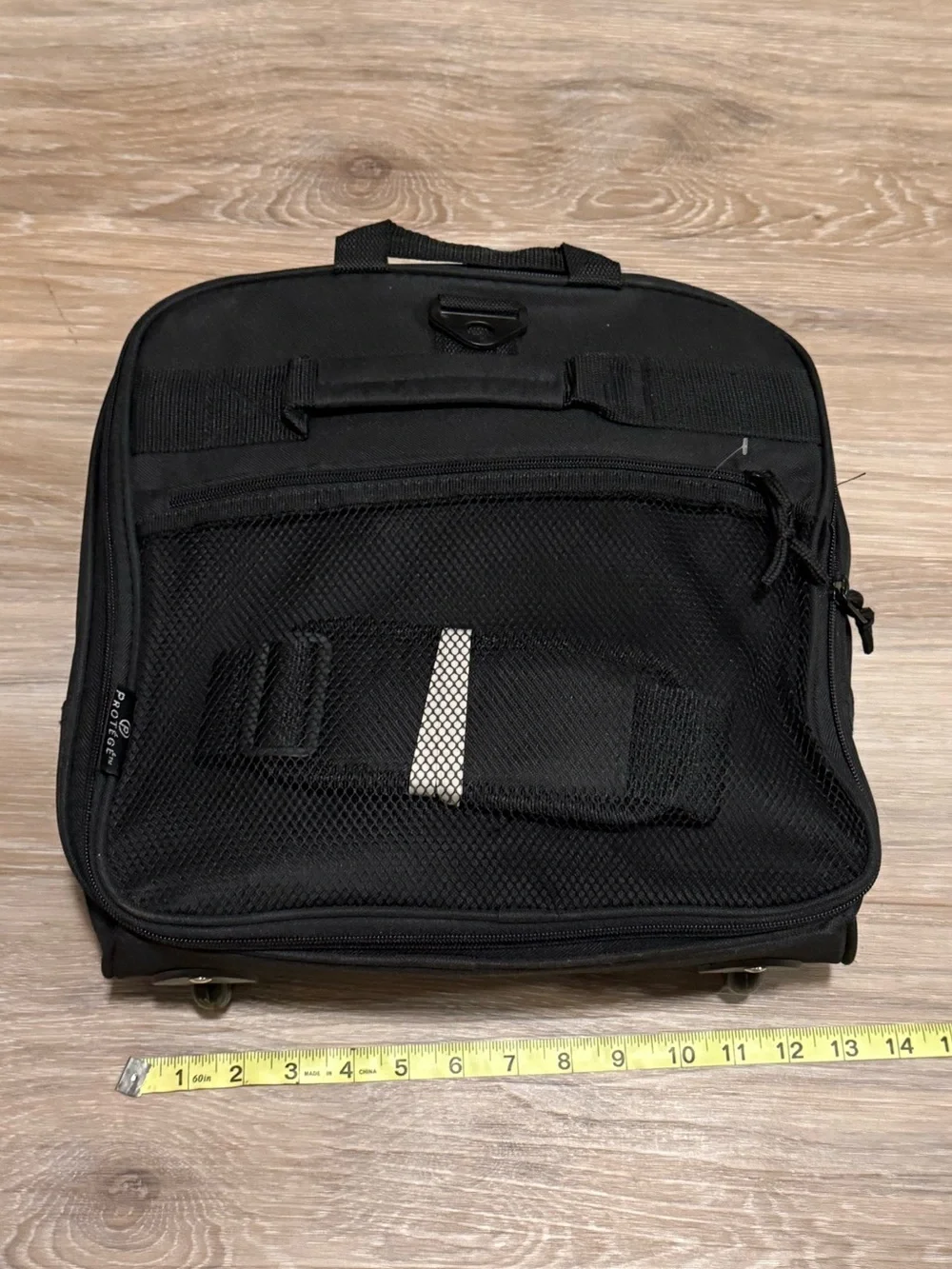 Protege | Black Collapsible Rolling Travel Duffle Bag with Side Mesh Pockets